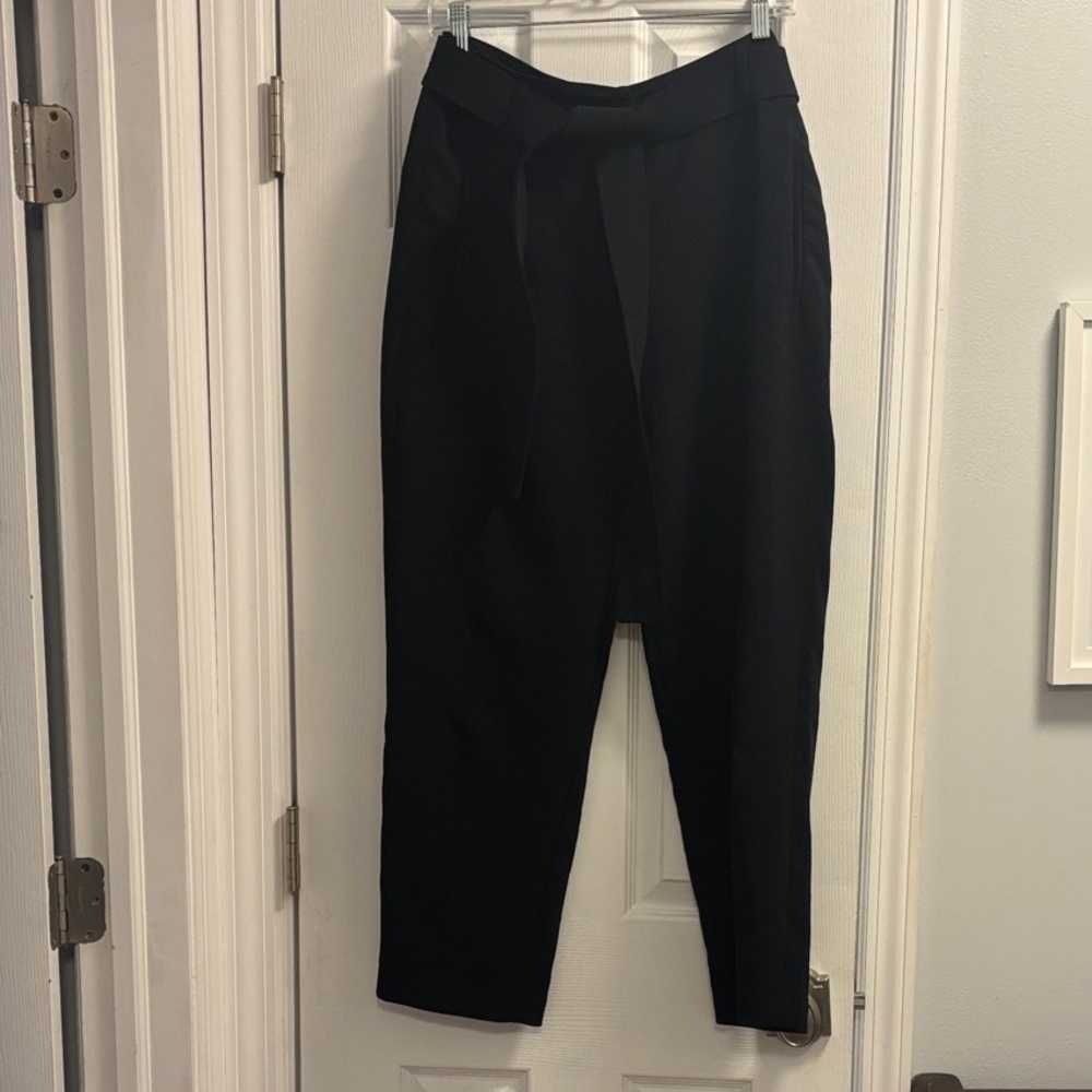 Aritzia Winifred Tie-Waisted Black Trousers